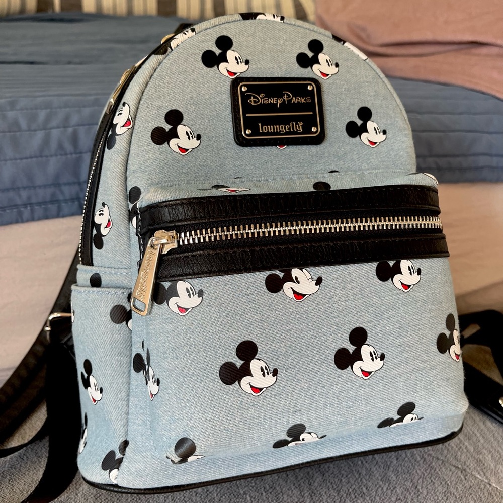 Disney Loungefly Mickey Denim Backpack